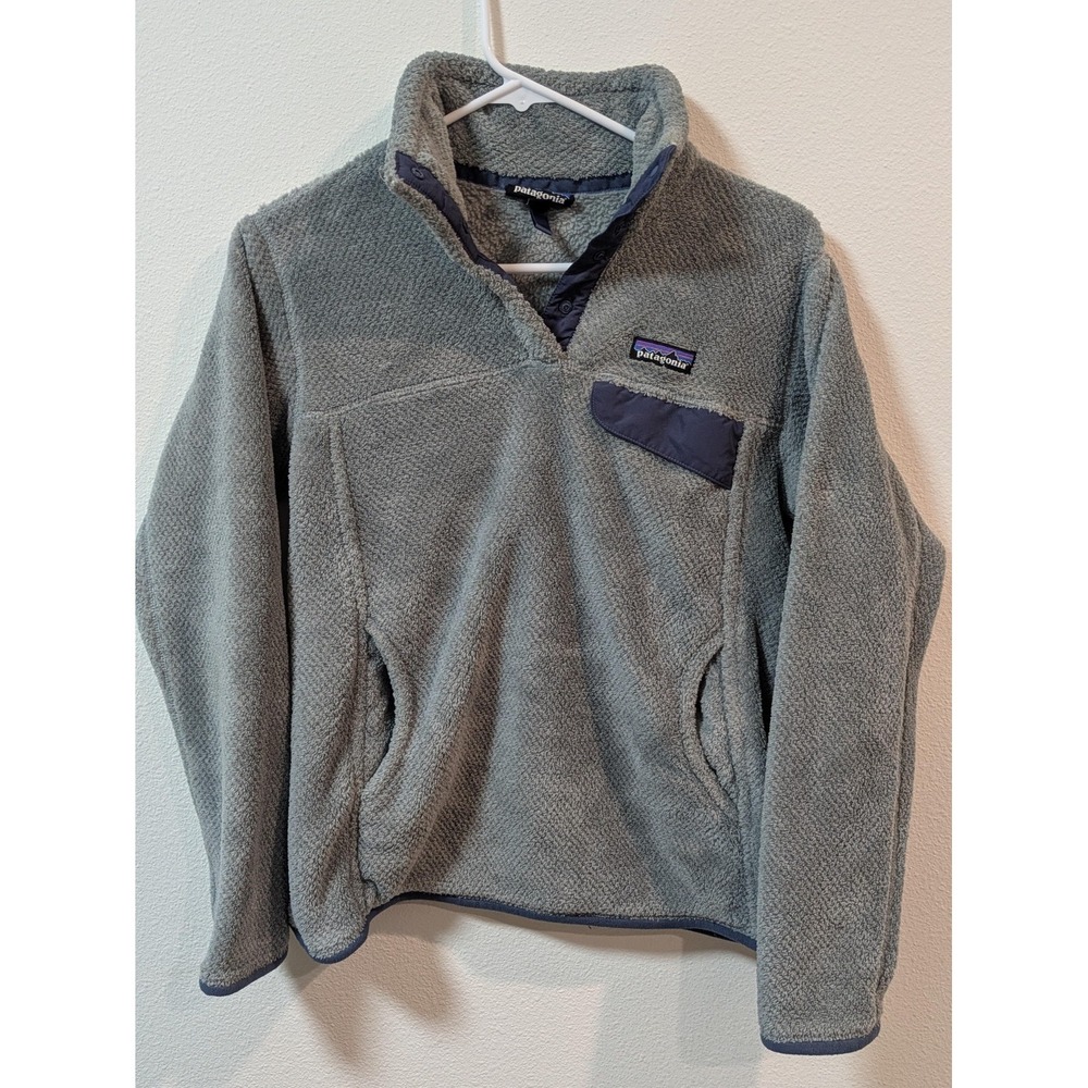 Patagonia Re-Tool Snap-T Jacket Womens Medium Gray Polartec Fleece Pullover